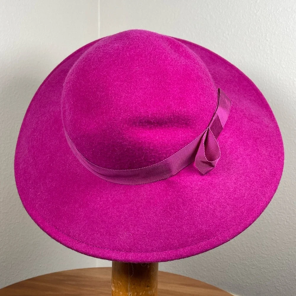 Vtg Sonni San Francisco Lancaster Felted Wool Kentucky Derby Cap Hat Pink - Picture 4 of 8
